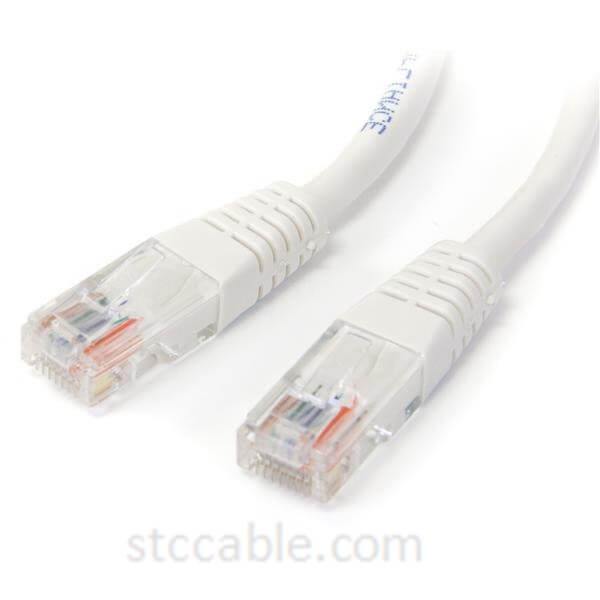 1 ft (0.3m) Molded White Cat 5e Cables