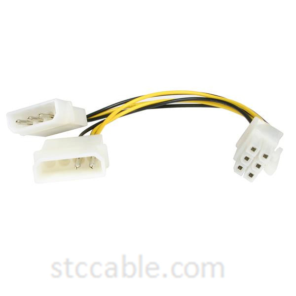Factory source Micro Usb Male To Female Adapter - 6in LP4 to 6 Pin PCI Express Video Card Power Cable Adapter – STC-CABLE