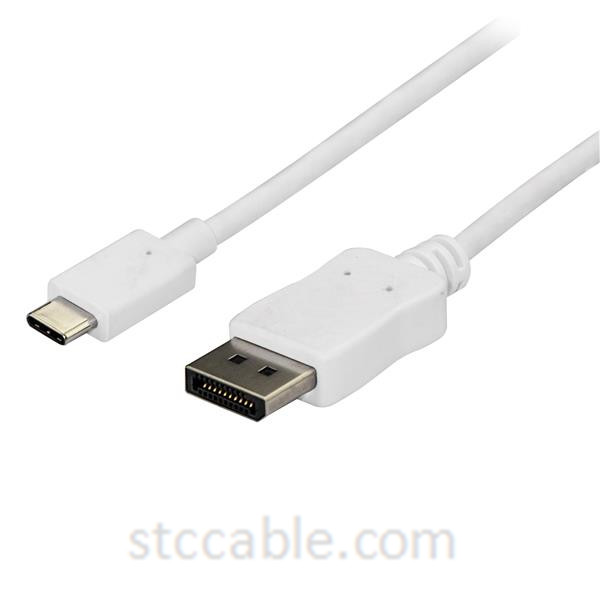 6 ft. (1.8 m) USB C to DisplayPort Cable – 4K 60Hz – White
