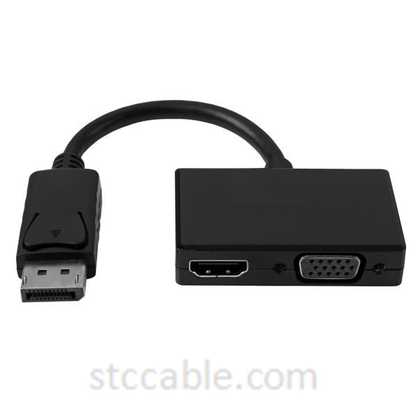 Travel AV adapter 2-in-1 DisplayPort to HDMI or VGA