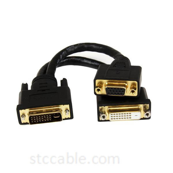 Manufacturer of Room Audio Monitoring - DVI Splitter Cable – DVI-I to DVI-D and VGA – male to female – 8 in – STC-CABLE