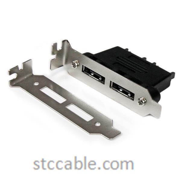 2 Port Low Profile SATA to eSATA Plate Adapter – female to male