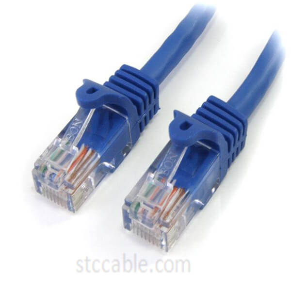 1 ft (0.3m) Snagless Blue Cat 5e Cables