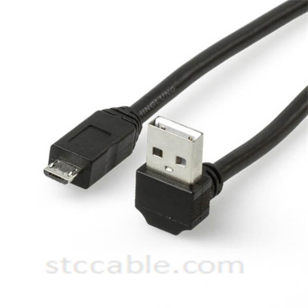 USB cable A angled to Micro B straight 2ft