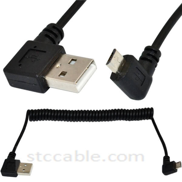 1.5m 5ft USB 2.0 A Male to Micro B 5 Pin Left Angled 90 degree Male Cable Lead