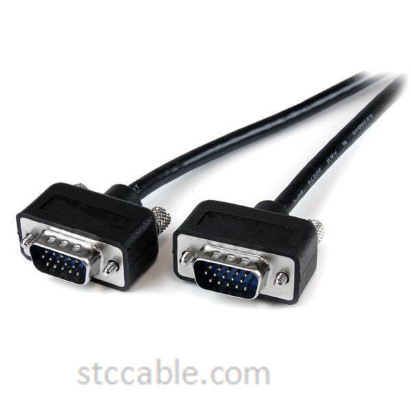15 ft Thin Coax High Res Monitor VGA Cable -Low Profile HD15 male to male
