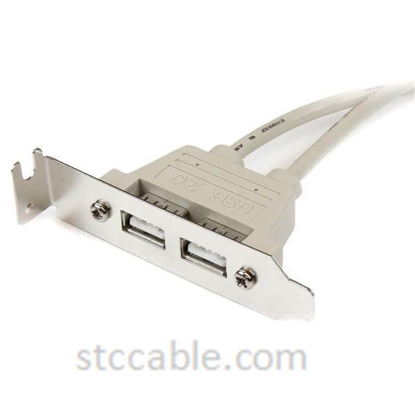 2 Port USB A Female Low Profile Slot Plate Adapter