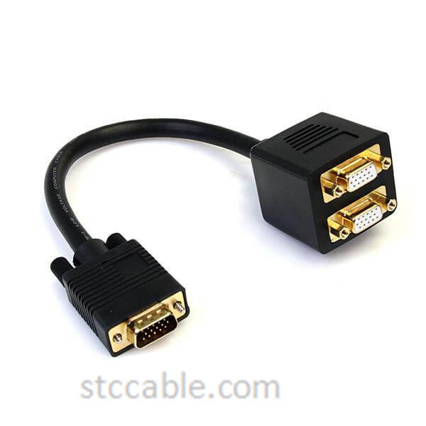 1 ft VGA to 2x VGA Video Splitter Cable – male to female