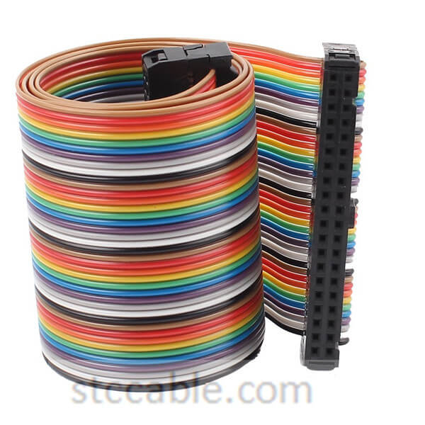 40 Pin 40 Way female to female Connector IDC Flat Rainbow Ribbon Cable 1.6ft 48cm