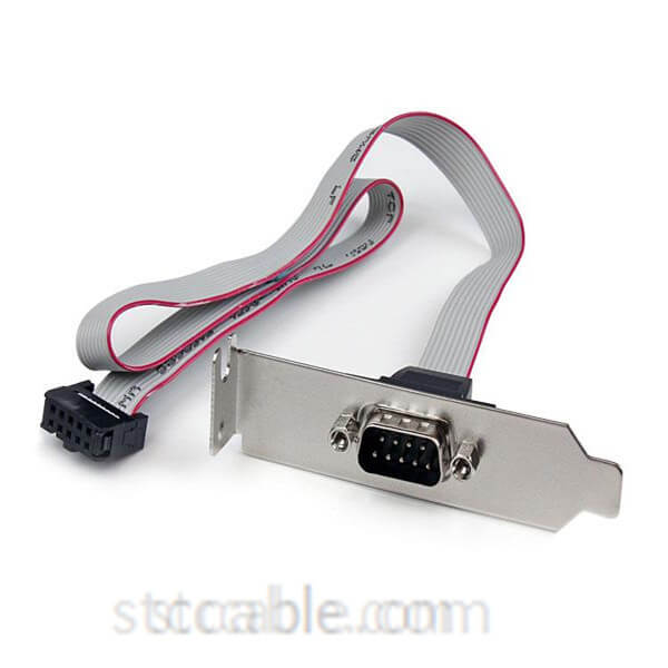 1 Port 16in DB9 Serial Port Bracket to 10 Pin Header – Low Profile