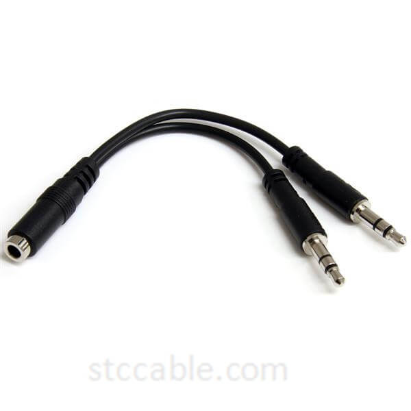 Hot sale Stage Audio Equipment - 3.5mm 4 Position to 2x 3 Position 3.5mm Headset Splitter Adapter – female to male – STC-CABLE