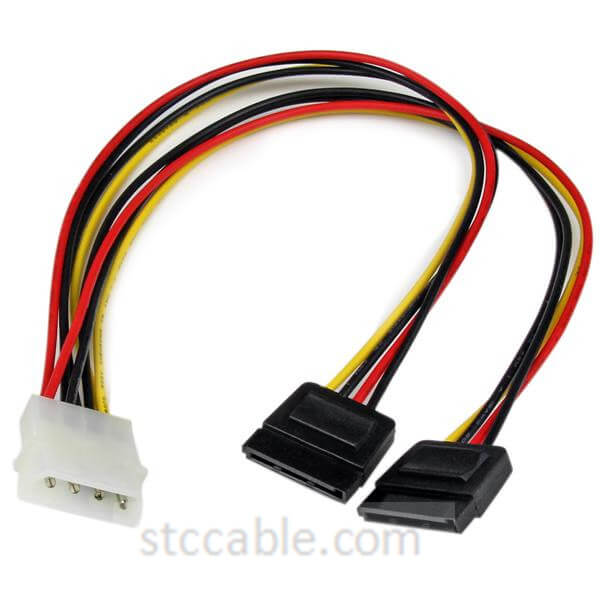 Free sample for Right Angle Printer Cable - 12in LP4 to 2x SATA Power Y Cable Adapter – STC-CABLE