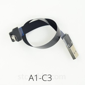 USB 2.0 male to Micro USB down Angled FPV 3A monitor Super Soft Ultra Thin Flat FPC charging AV output flexible Cable