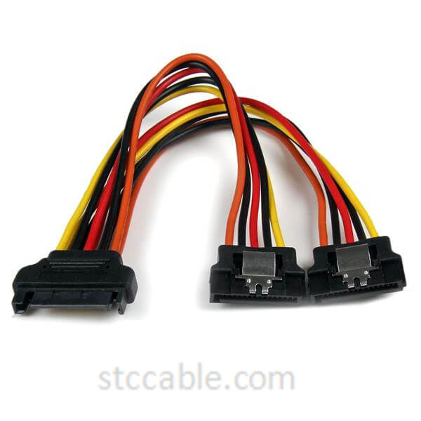 Hot sale Audio Cables Custom - 6in Latching SATA Power Y Splitter Cable Adapter – male to female – STC-CABLE