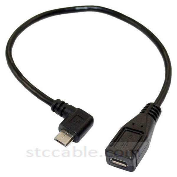 8 inch Micro USB 5 Pin female male left angle extension cable