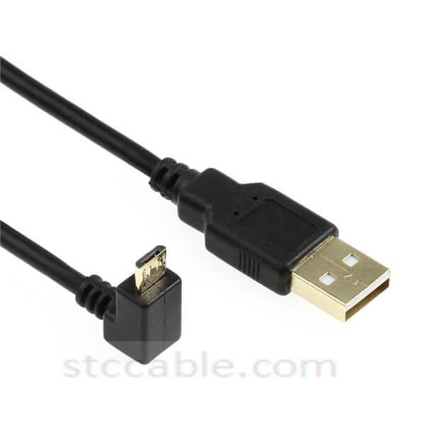 USB A male to Micro B 90 degree angle up 3ft