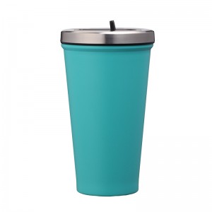 16Oz Straw Lid Leak Proof, Vacuum Insulated Stainless Steel, Double Walled, Thermo Mug