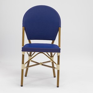 Patio Fabric Bamboo Painting Stackable Navy Chair