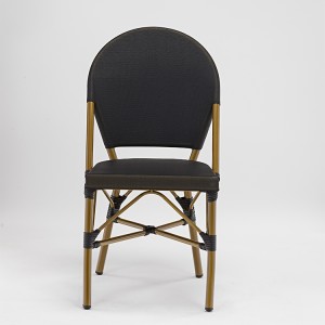 صندلی مشکی روی هم چیده شده بامبو پارچه ای پاسیو