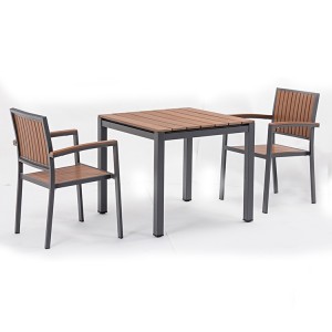 Outdoor Plastic Wood Selectional Bistro Dining Set
