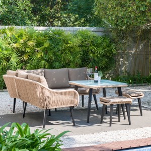 Set Sofa Rekreasi Vendor Rope Wove Garden Selectional