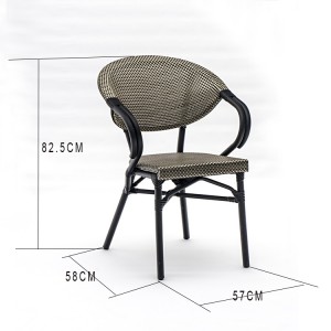 Chaise en maille empilable en tissu de patio