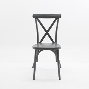 Retro juoda lengva aliuminio valgomojo kėdė