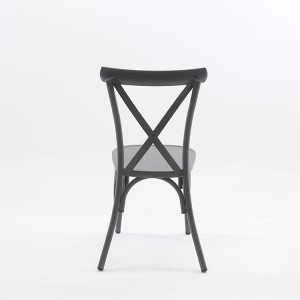 Retro Black Lightweight Aluminum Dining Chair