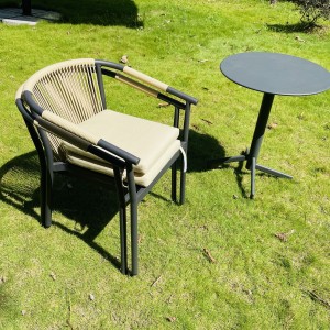 Нов еластичен, водоустойчив въжен плетен дворен стол
