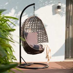 Einzelsitz-Gartenschaukel-Ei-Stuhl aus Metall mit Ständer