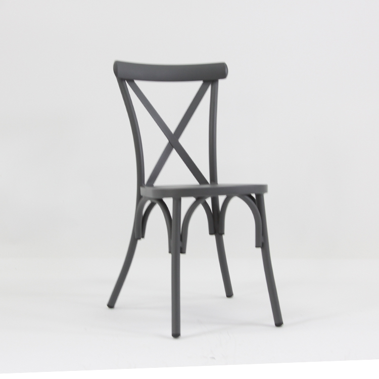 Manufacturer of   Painting Rattan Furniture  - Charcoal Grey Lightweight Aluminium Dining Chair – Sun Master