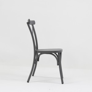 Καρέκλα τραπεζαρίας από αλουμίνιο σε γκρι ανθρακί ελαφριά