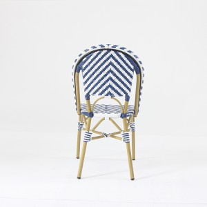 Современный ротанговый плетеный штабелируемый стул для патио-бистро
