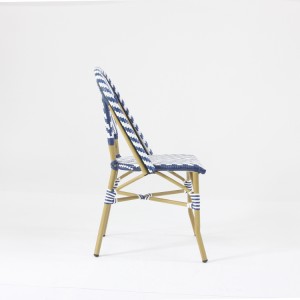 Cadira de bistrot de pati apilable de vímet moderna