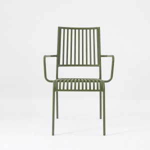 เก้าอี้อาร์มแชร์อลูมิเนียมสีเขียวสวนอุตสาหกรรม