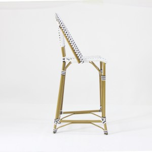 Открытый ротанговый плетеный штабелируемый высокий барный стул