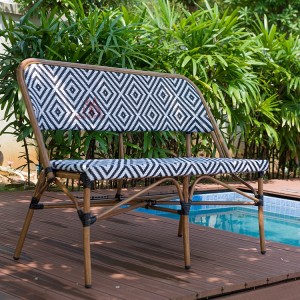 Patio Fabric Textilener 2-Seat Bench