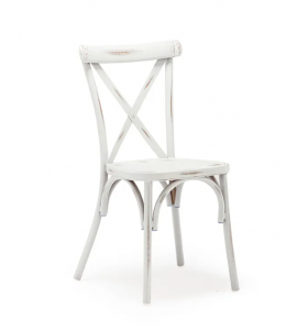 Classica sedia da pranzo in alluminio leggero bianco
