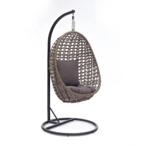 Single Seat Metal Garden Swing Egg Chair With Stand
