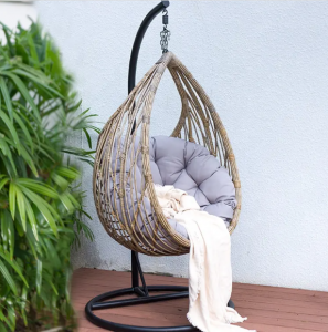 Leisure Metal Garden Swing Egg Chair With Stand