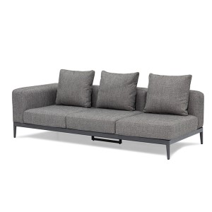 Fabric 3person Left Right Sofa And Teak Table Set