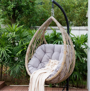 Металлический садовый качающийся стул для отдыха с подставкой