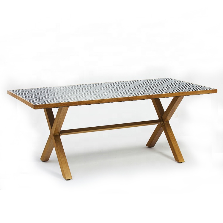 Modern Fabric Textilener Rectangle Dining Table