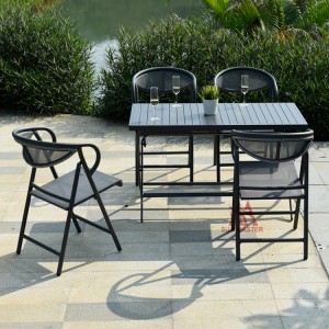 Table de salle à manger de patio pliante rectangulaire en aluminium