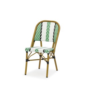 French Rattan Wicker Garden Bistro Chair