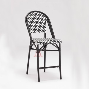 Tsika Rattan Wicker Restaurant Stackable High Bar Chair