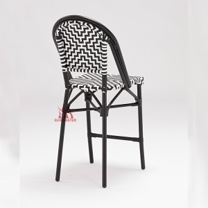 Custom Rattan Wicker Restaurant Stackable High Bar Chair