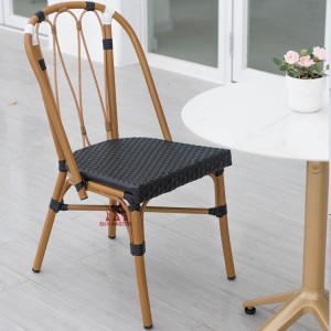 Chaise de bistrot de patio en bambou