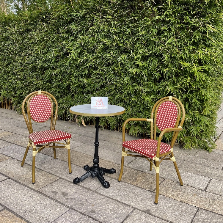 BELLEZE Juego de 5 piezas de ratán moderno para patio bistró con mesa  plegable y cuatro sillas, muebles de mimbre resistentes a la intemperie  para