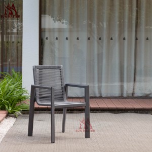 Zahradní židle z šedého lana